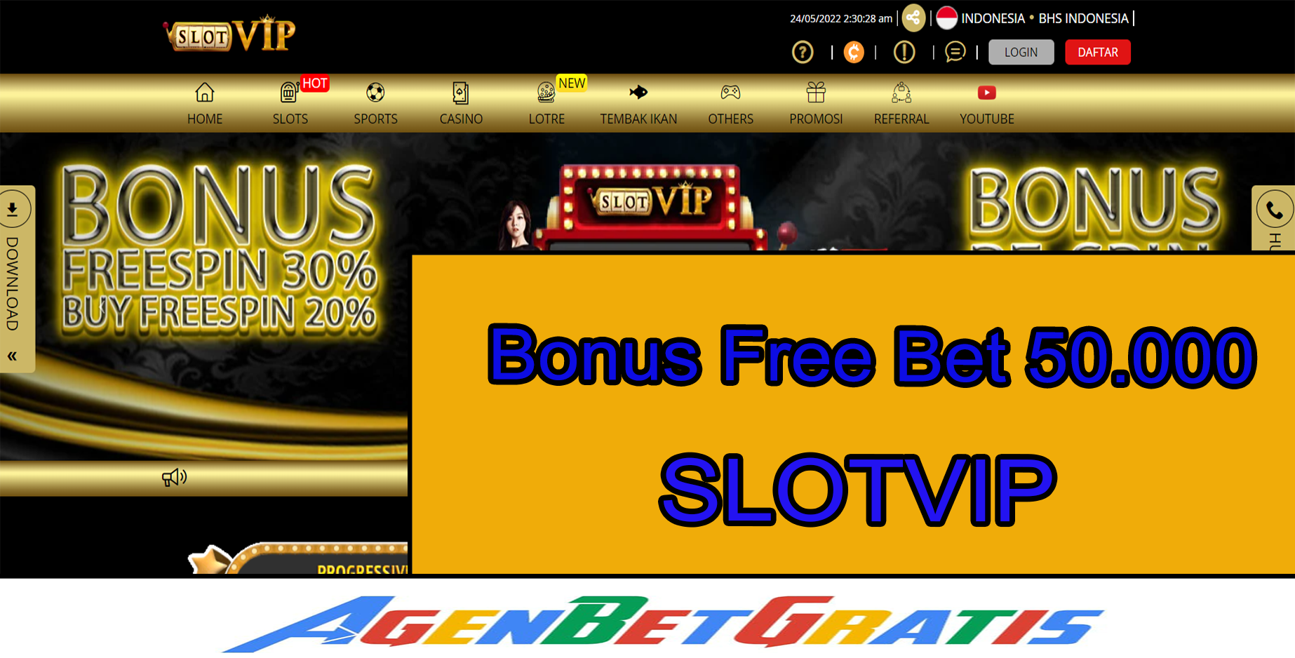 SLOTVIP - Bonus FreeBet 50.000