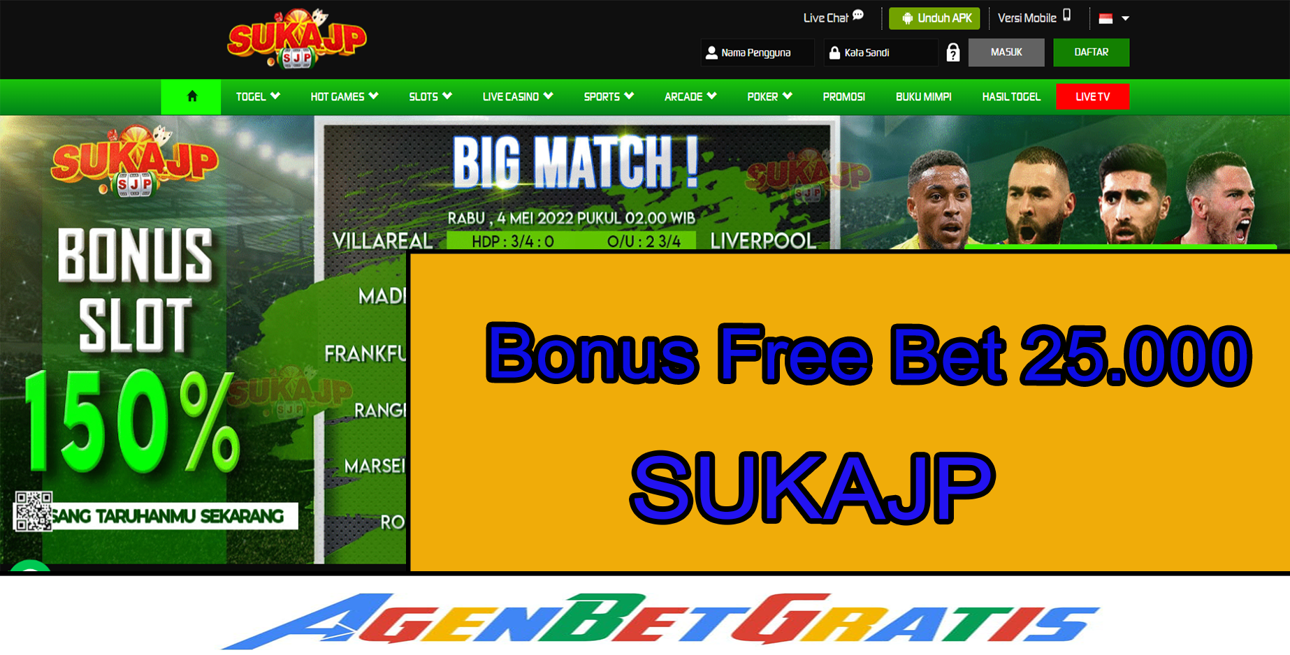 SUKAJP - Bonus FreeBet 25.000