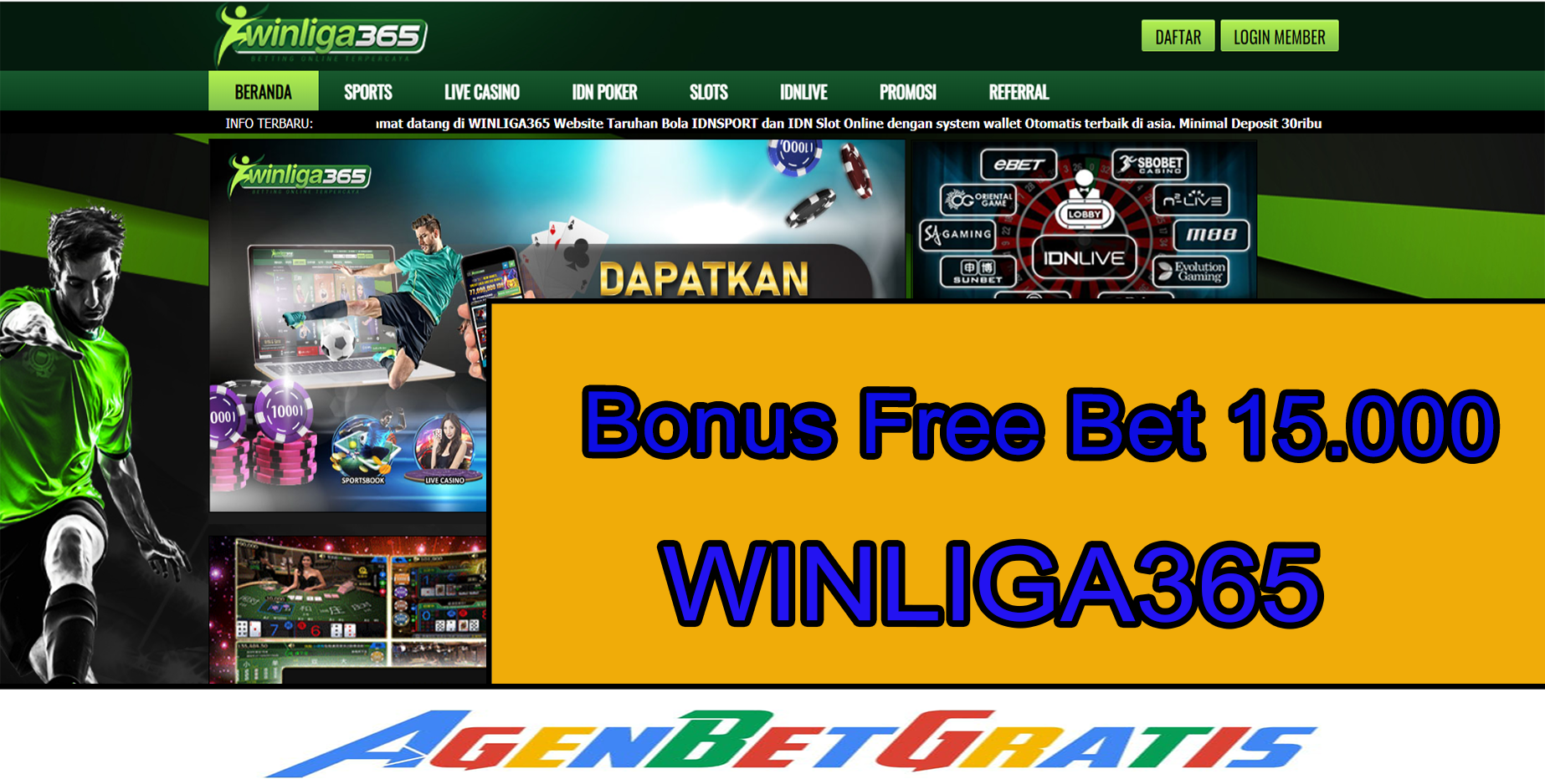 WINLIGA365 - Bonus FreeBet 15.000