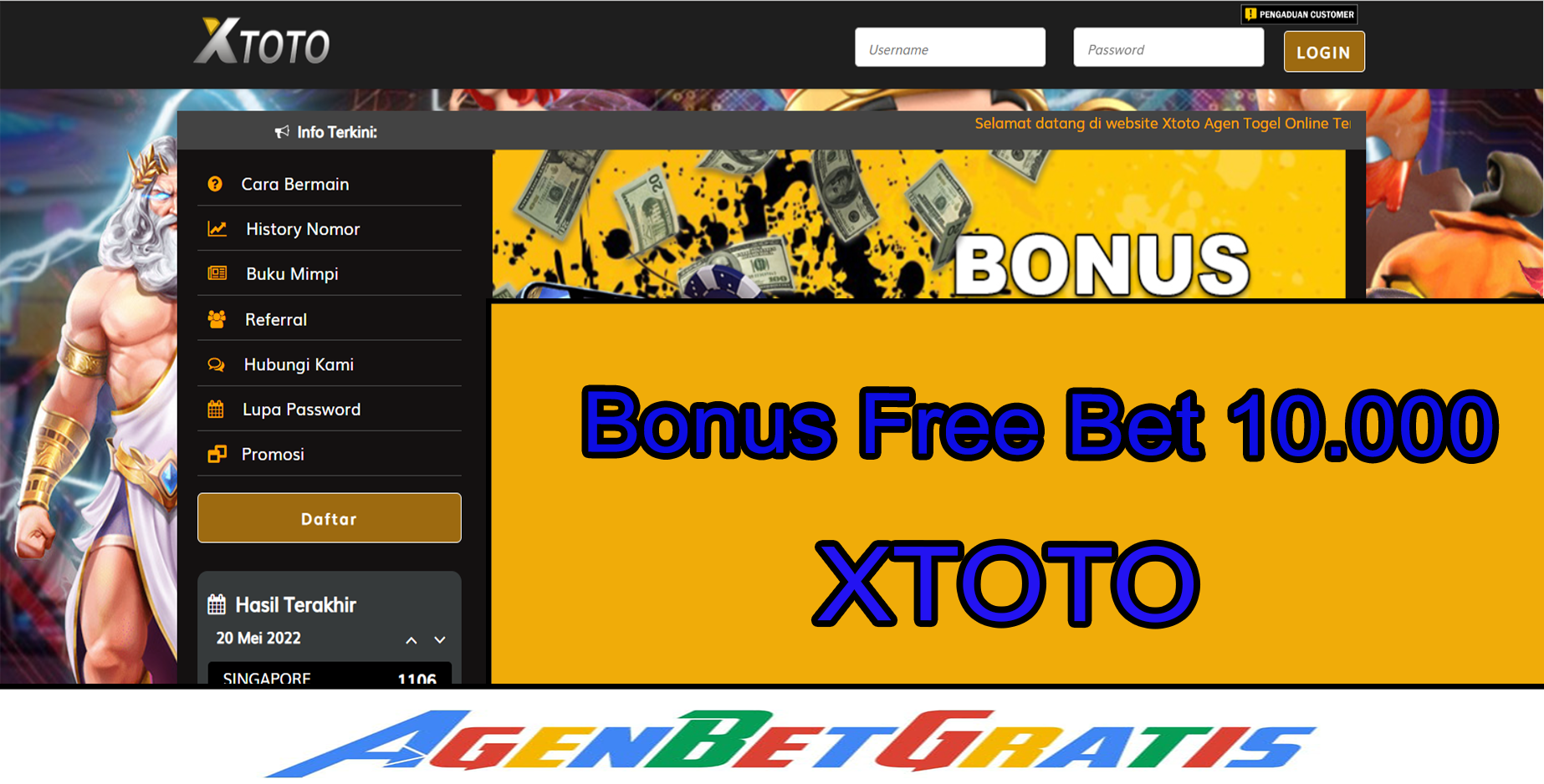 XTOTO - Bonus FreeBet 10.000