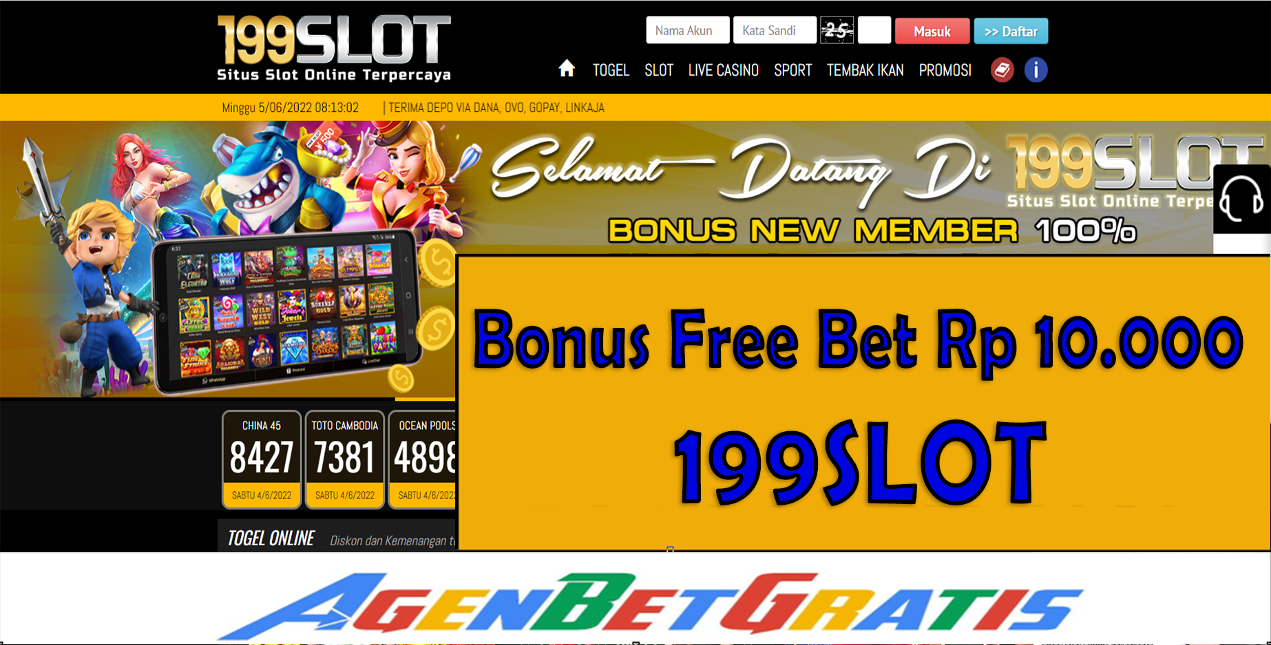 199SLOT - Bonus FreeBet 10.000