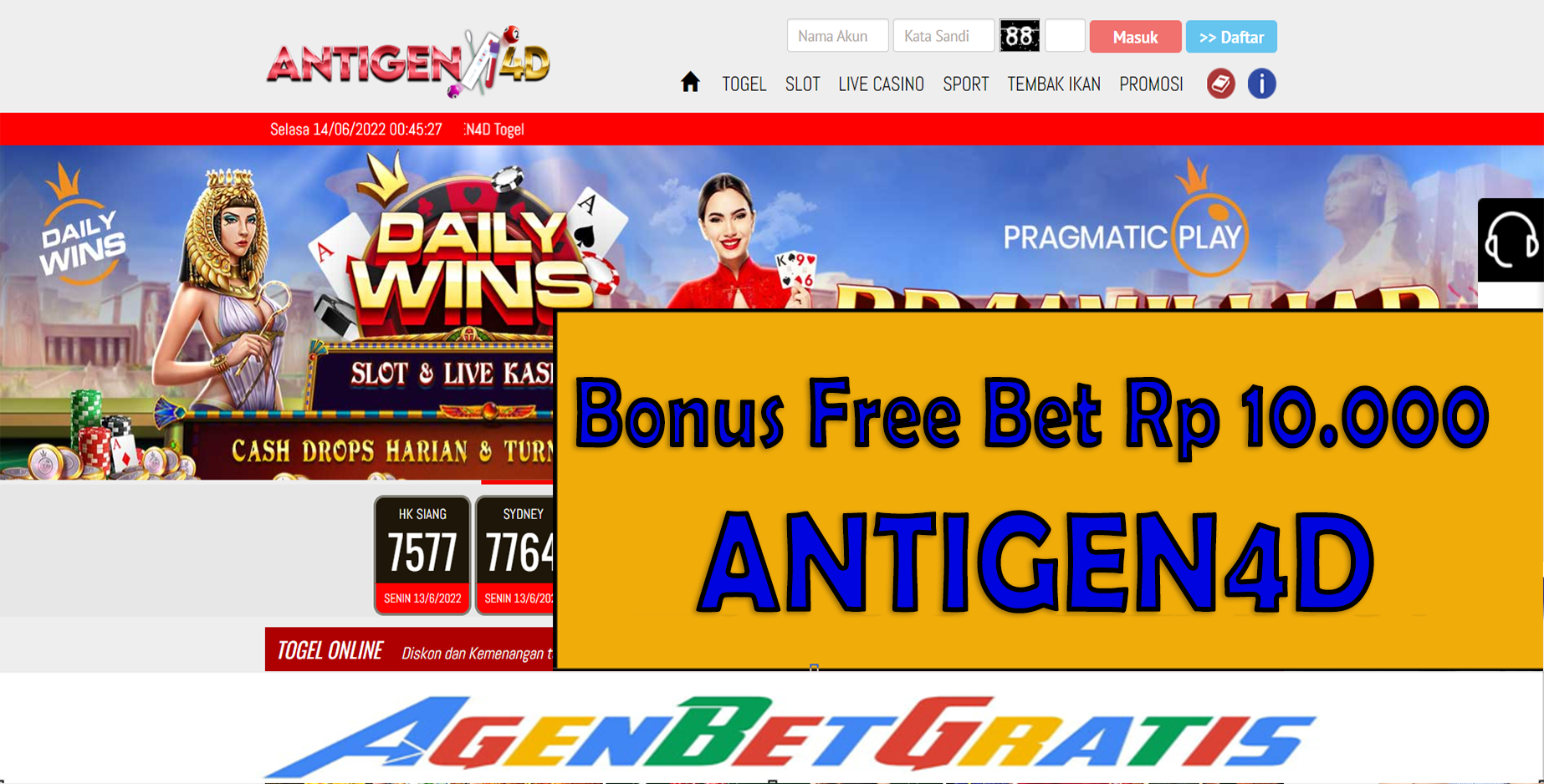 ANTIGEN4D - Bonus FreeBet 10.000