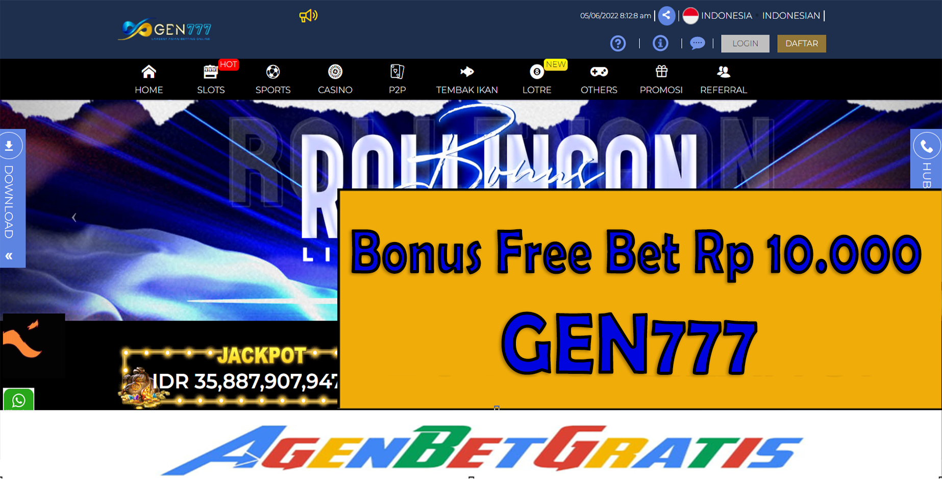 GEN777 - Bonus FreeBet 10.000