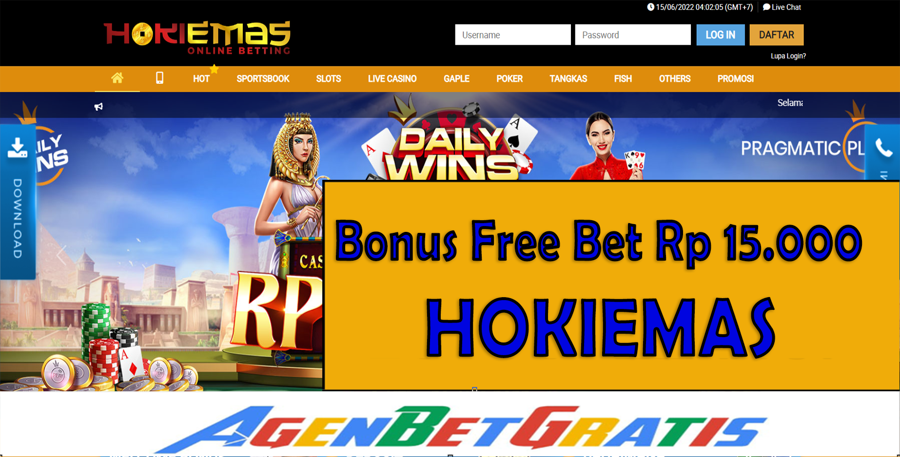 HOKIEMAS - Bonus FreeBet 15.000