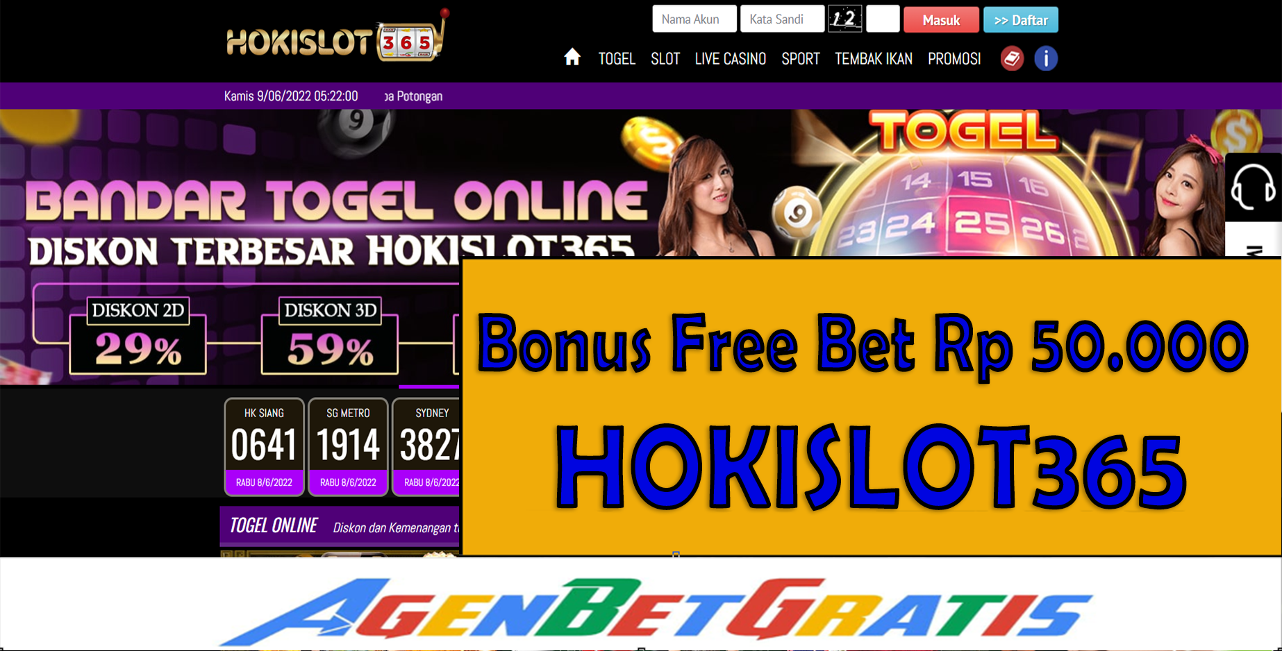 HOKISLOT365 - Bonus FreeBet 50.000