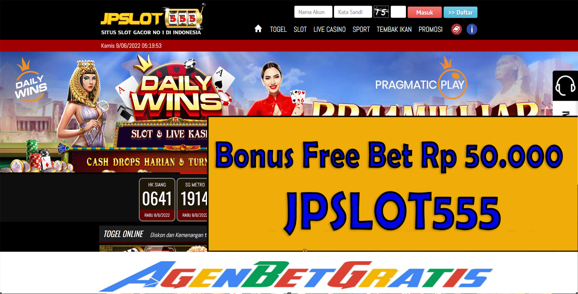 JPSLOT555 - Bonus FreeBet 50.000