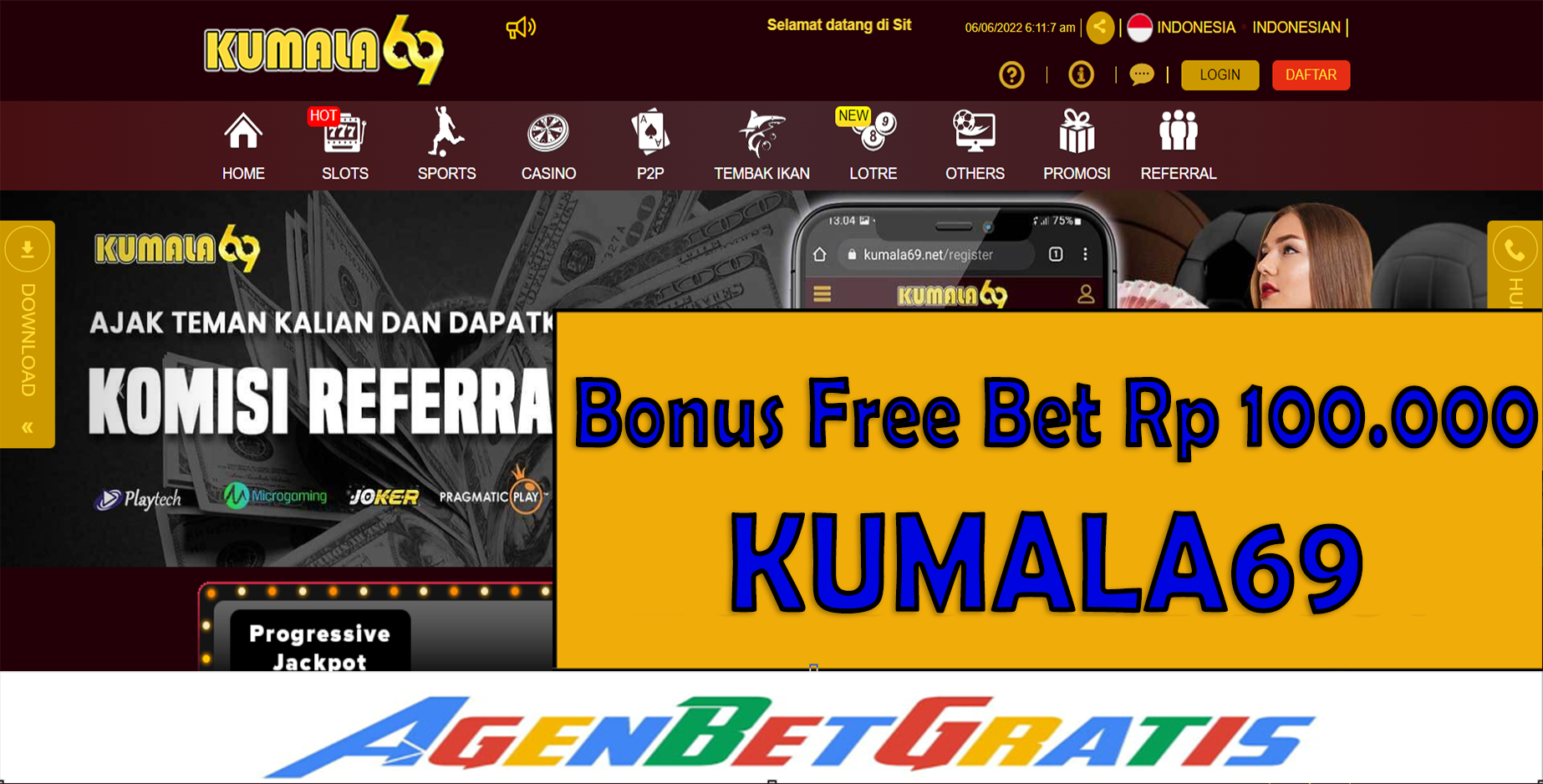 KUMALA69 - Bonus FreeBet 100.000