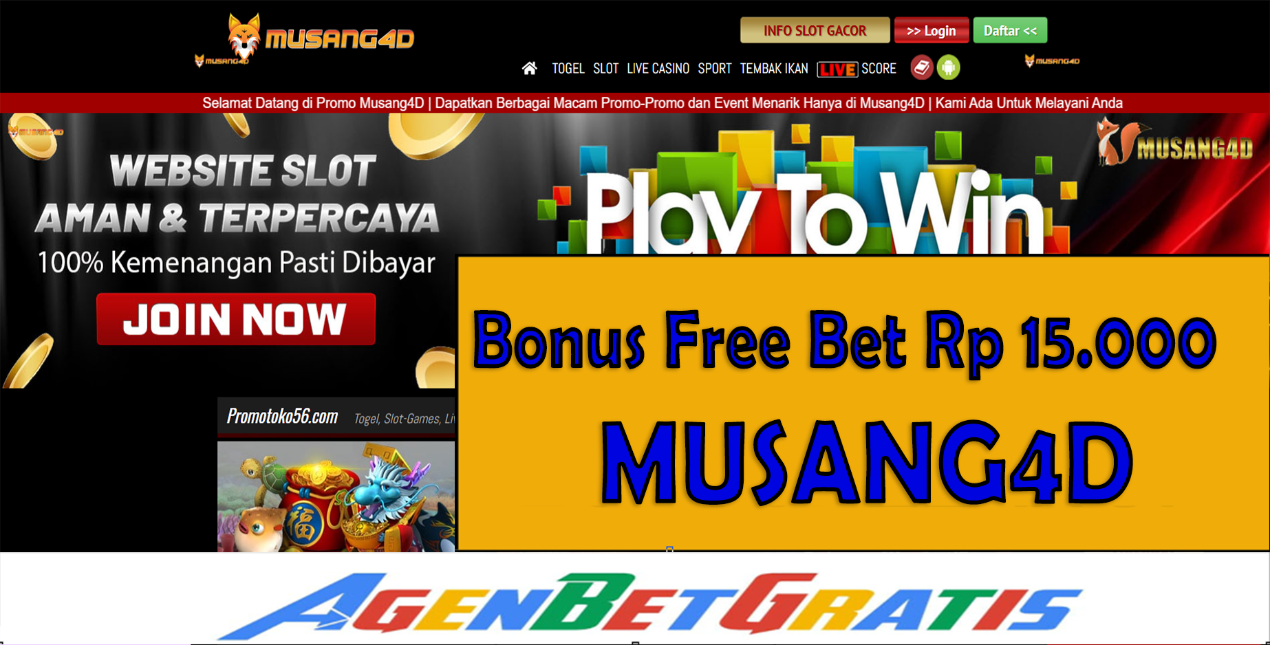 MUSANG4D - Bonus FreeBet 15.000