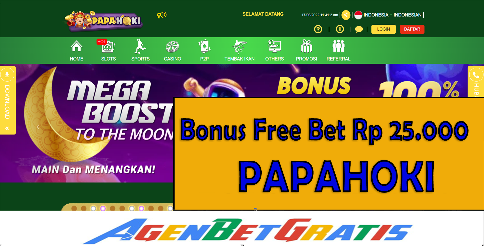 PAPAHOKI - Bonus FreeBet 25.000