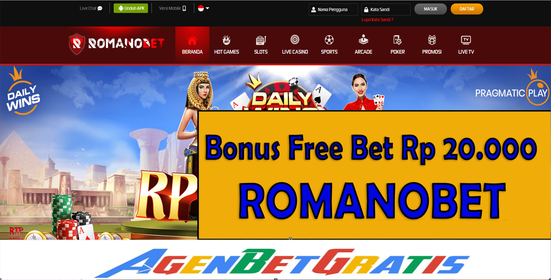 ROMANOBET - Bonus FreeBet 20.000