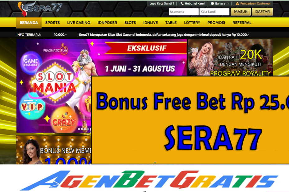 SERA77 - Bonus FreeBet 25.000