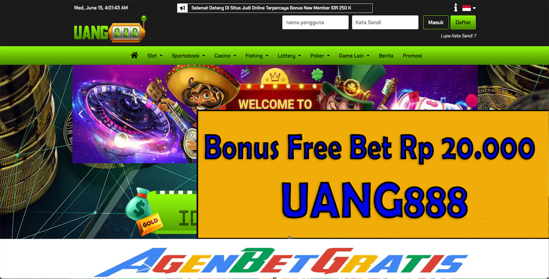 UANG888 - Bonus FreeBet 20.000