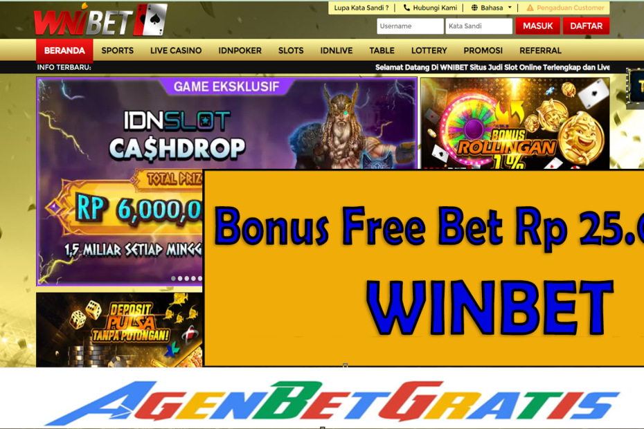 WNIBET - Bonus FreeBet 25.000