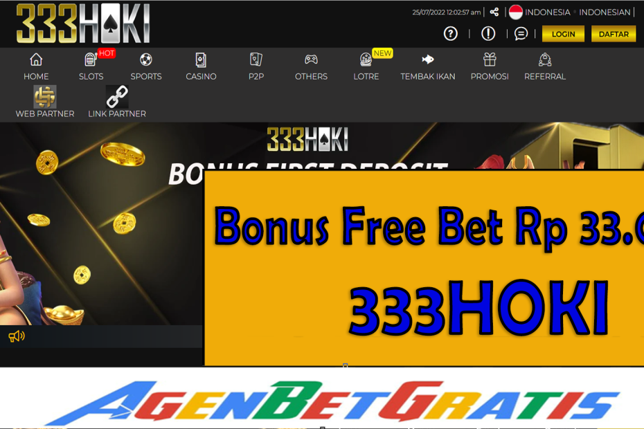 333HOKI - Bonus FreeBet 33.000