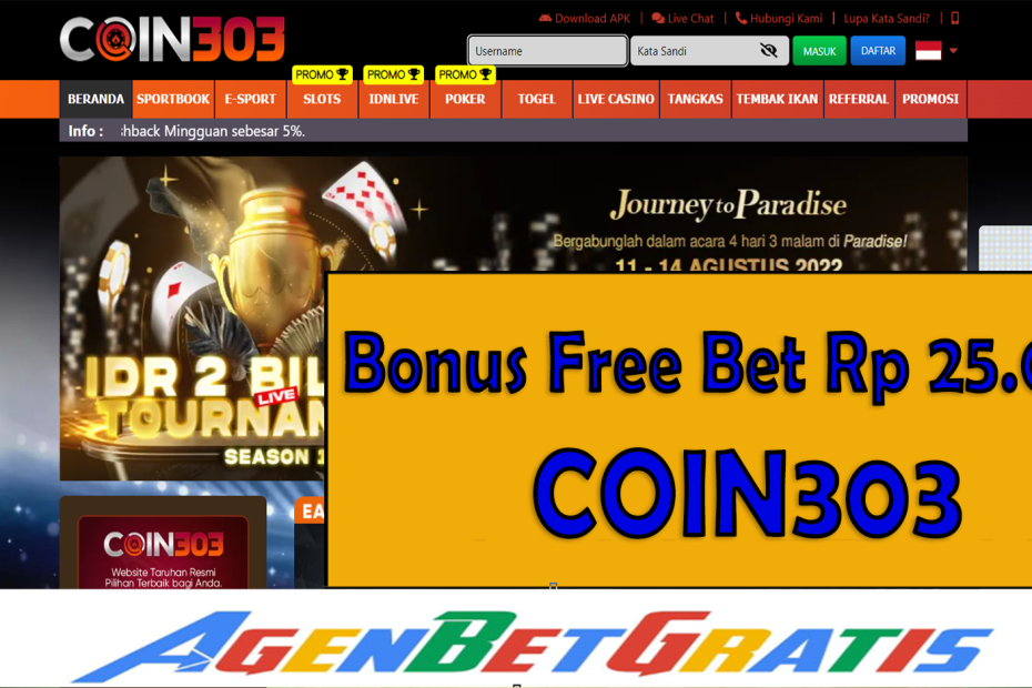 COIN303 - Bonus FreeBet 25.000