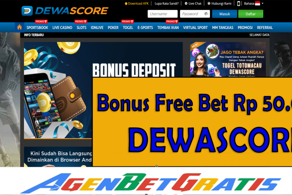 DEWASCORE - Bonus FreeBet 50.000