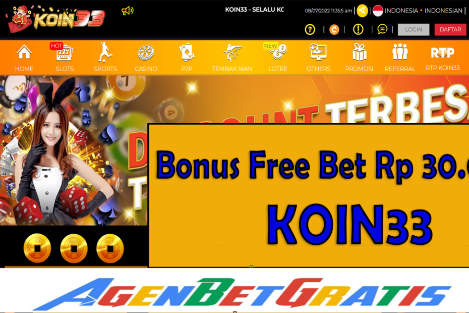 KOIN33 - Bonus FreeBet 30.000