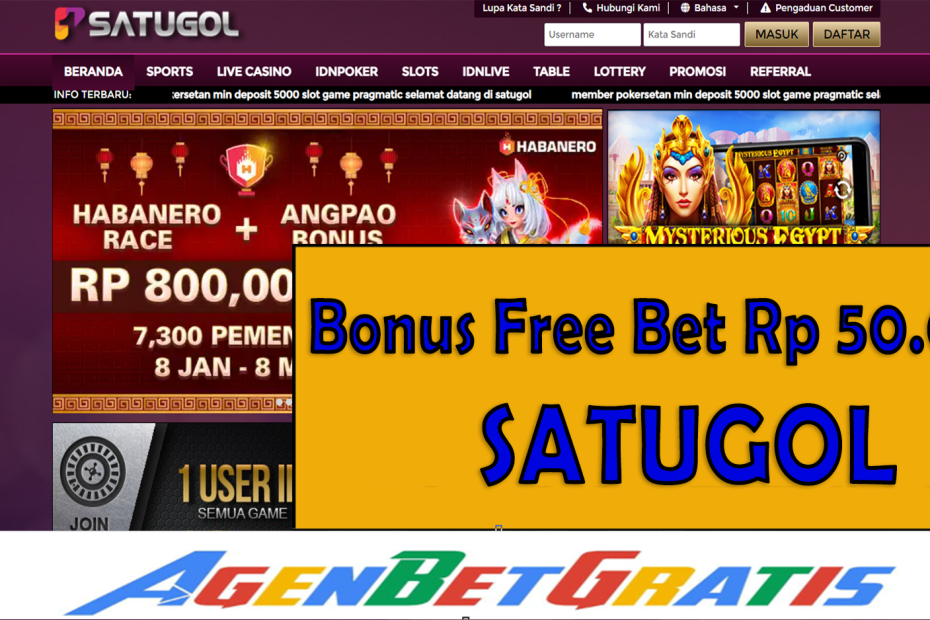 SATUGOL - Bonus FreeBet 50.000