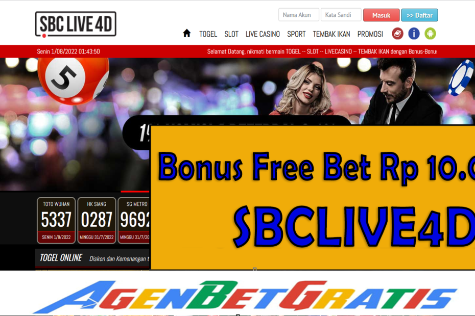 SBCLIVE4D - Bonus FreeBet 10.000