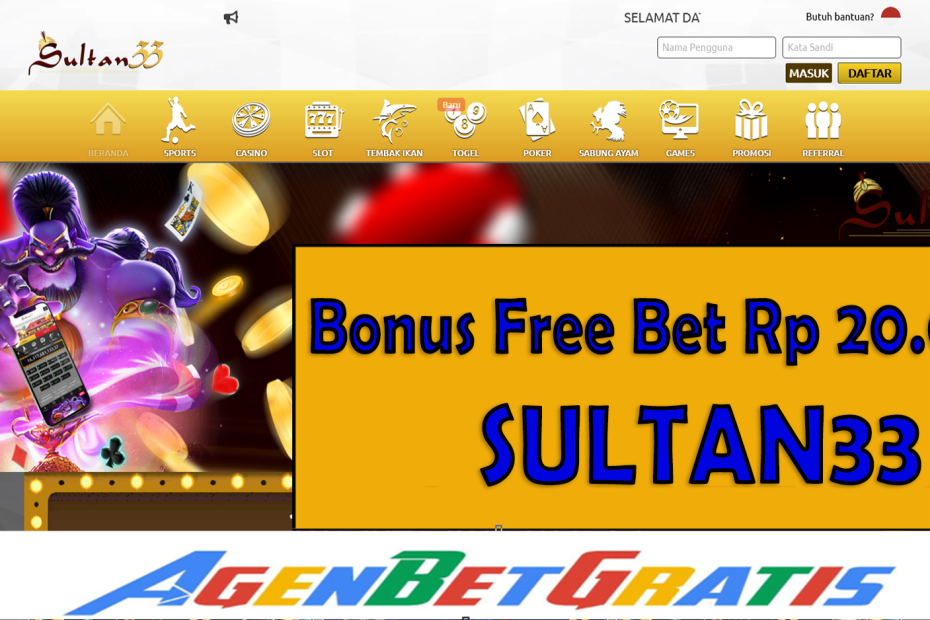 SULTAN33 - Bonus FreeBet 20.000