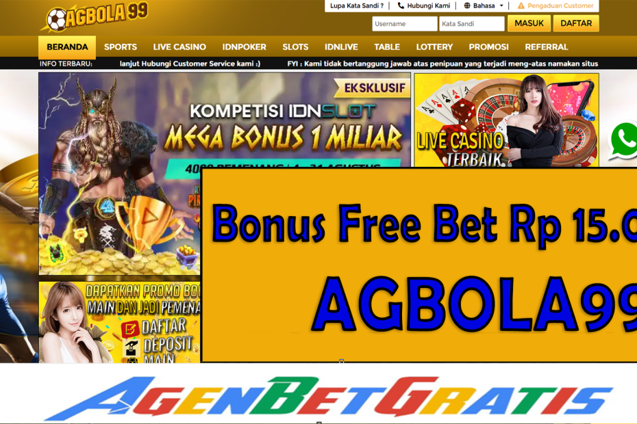 AGBOLA99 - Bonus FreeBet 15.000