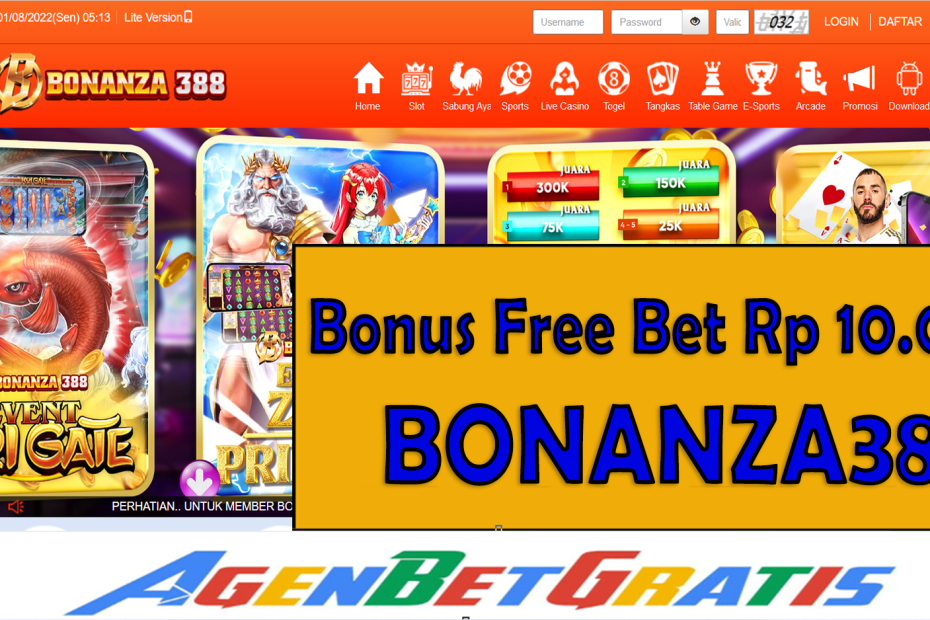 BONANZA388 - Bonus FreeBet 10.000