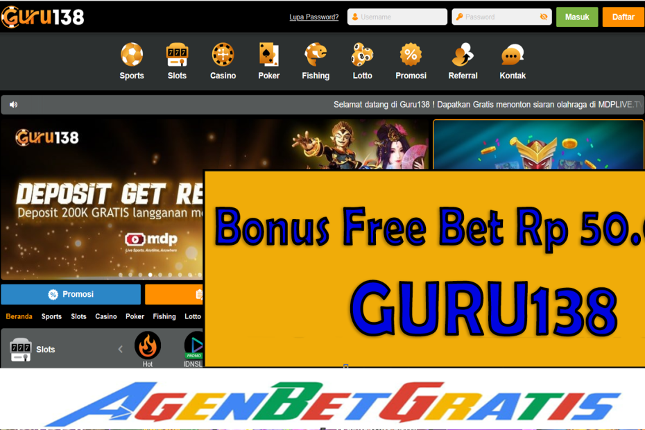 GURU138 - Bonus FreeBet 50.000