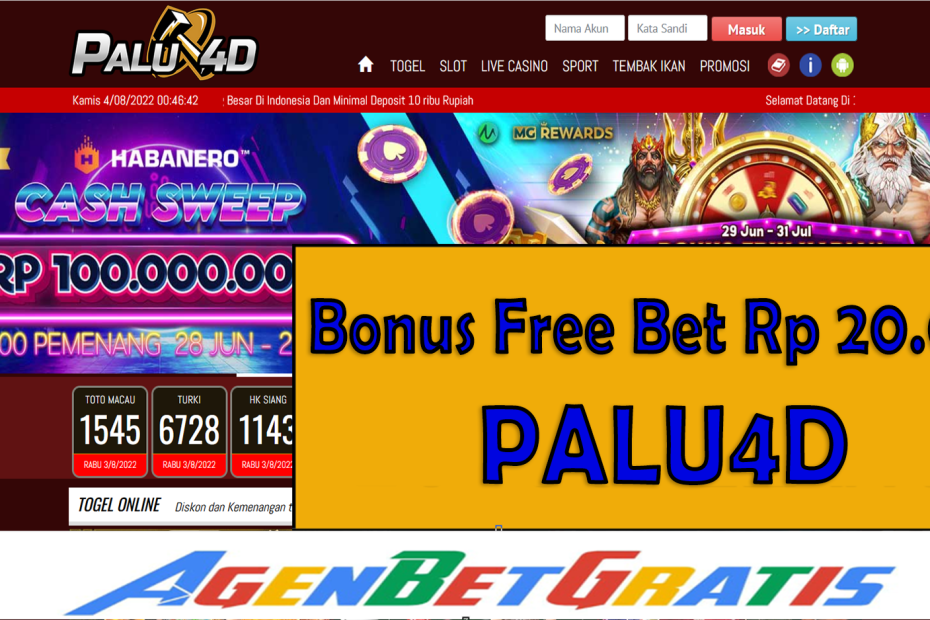 PALU4D - Bonus FreeBet 20.000